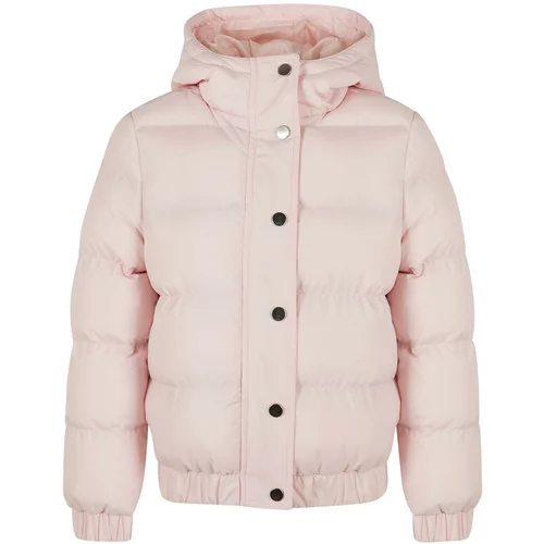 Urban Classics Kids Girl's Hooded Puffer Jacket - Pink