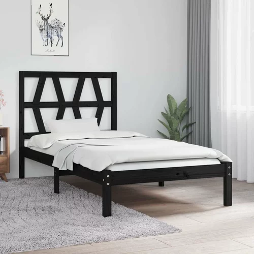  Okvir za krevet od borovine crni 75 x 190 cm 2FT6 jednokrevetni