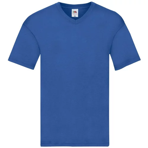Fruit Of The Loom Blue Men's T-shirt Original V-neck