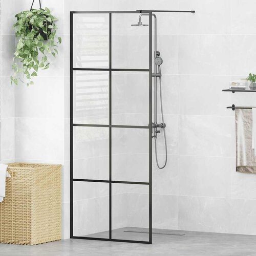 Pregrada za tu&scaron;iranje s prozirnim staklom ESG 80 x 195 cm crna Cijene