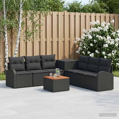  Set sofe 8 kom. Crna Poli Rattan i čelik Cene