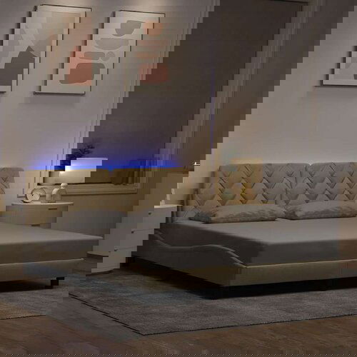 VidaXL Okvir kreveta s LED-om bez krem madraca 160x200 cm Tkanina Slike