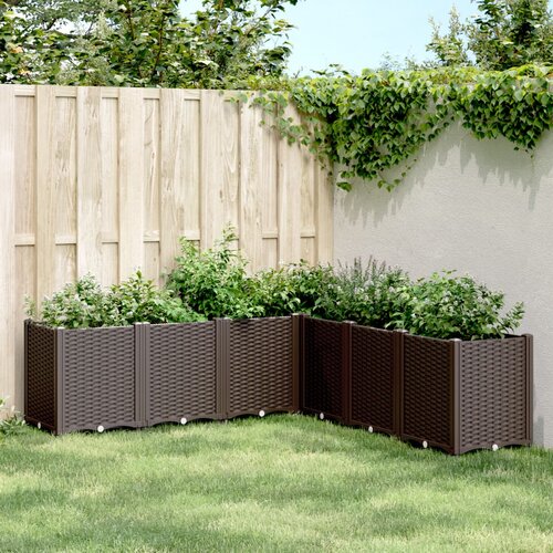 VidaXL Vrtna sadilica smeđa 160 x 160 x 53 cm PP Slike