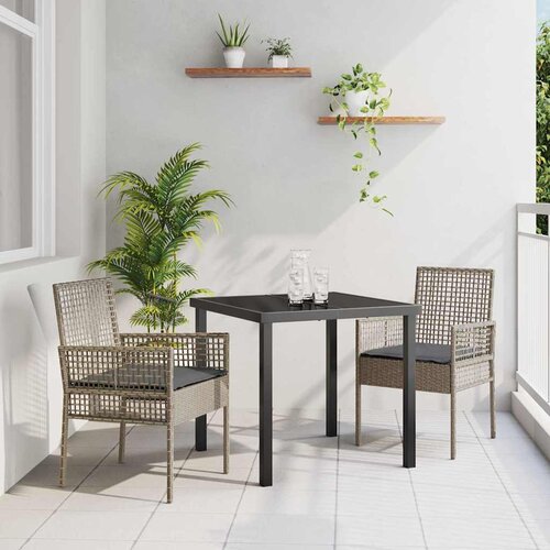  Vrtna stolica s jastukom 2 pcs Siva 55 x 53 x 85 cm poliratan Cene