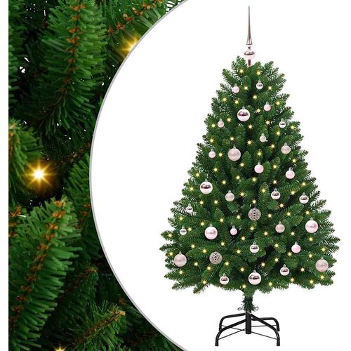  Umjetno božićno drvce S LED lampica Zelena 120 cm PVC i metal Slike