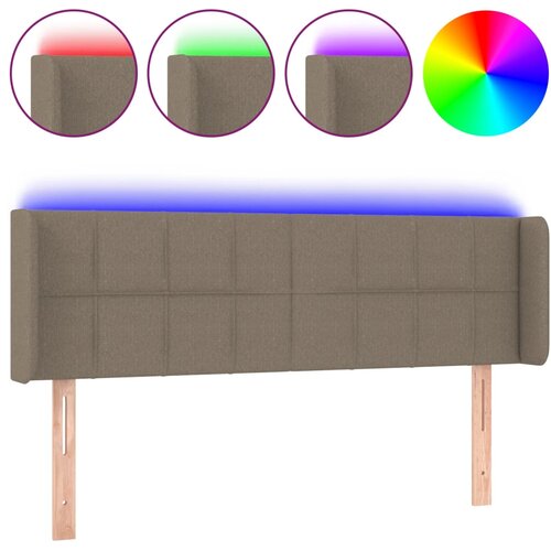  LED uzglavlje smeđesivo 147x16x78/88 cm od tkanine Slike