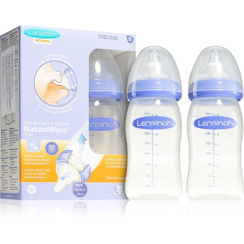 Lansinoh Bočice za hranjenje s&nbsp;NaturalWave&reg;&nbsp;dudom srednjeg protoka - 2 x 240ml Cijene