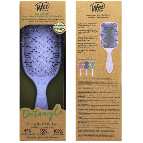 Wet Brush Go Green Thick Hair Paddle Detangler ravna četka za raščešljavanje Purple Cene