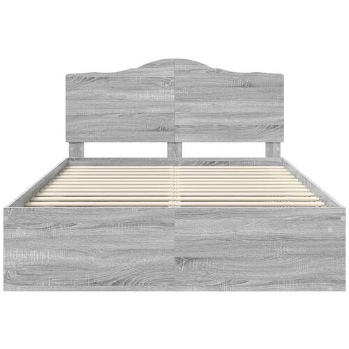  Okvir za krevet s uzglavljem Siva Sonoma 140 x 190 cm Slike