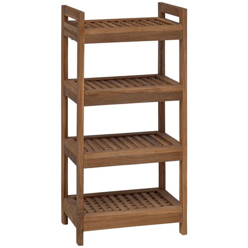 vidaXL Polica za kopalnico Naravna 45 x 30 x 97 cm Trden tikov les, (5000246316) Cene