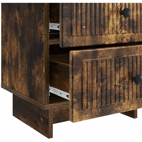  Noćni ormar s ladicama Dimljeni hrast 43 x 34,5 x 47,5 cm Slike