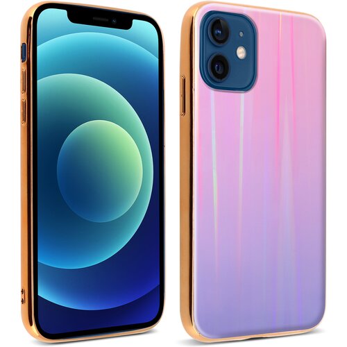 AVIZAR Mavricni holografski ovitek za iPhone 12 Mini, zbirka Aurora - roza, (20719896) Cene