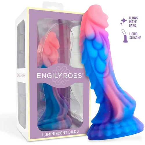 ENGILY ROSS Dildox Dragon Luminiscent Dildo Liquid Silicone 18cm Blue-Pink