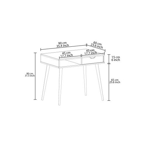 Hanah home Desk Ponuda, 90x80x60 cm, Siva Cijene