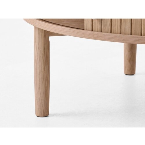 Unique Furniture Okrogla klubska mizica v hrastovem dekorju v svetli naravni barvi &amp;oslash; 85 cm Meta &amp;ndash; Slike
