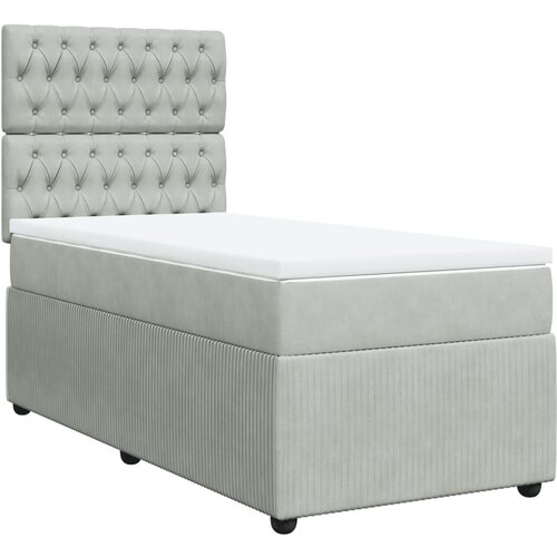 Maison Chic Box spring postelja - Vzmetna postelja z vzmetnico svetlo siva 100x200 cm žamet SL4295, (21908678) Cene