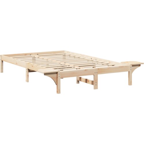 VidaXL Krevet s okvirima i noćnim ormarićima Smeđa 135 x 190 cm Smeđa Slike
