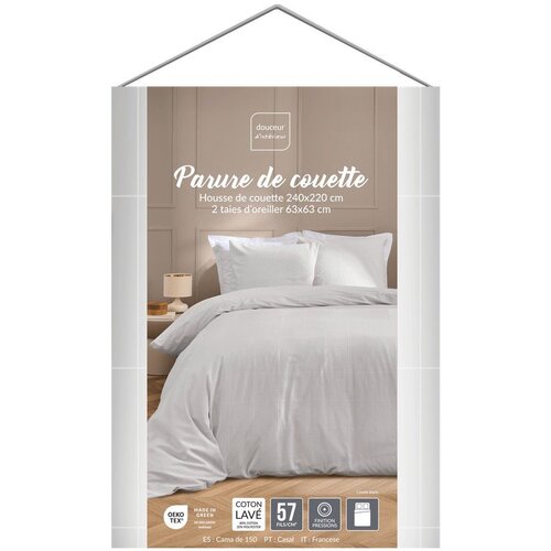 Douceur d int&amp;eacute;rieur Bela podalj&amp;scaron;ana posteljnina za zakonsko posteljo 240x220 cm Linella &amp;ndash; Slike