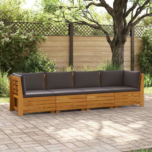  Set vanjskih sofa s jastukom 4 Komad Smeđa Čvrsto drvo akacije Cene