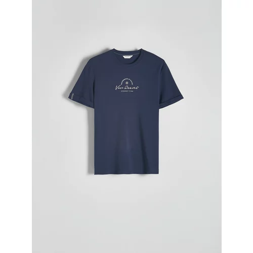 Reserved - Regular majica kratkih rukava s printom - mornarsko plava