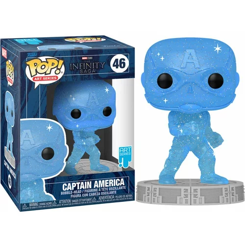 Funko Avengers Infinity Saga Captain America Blue Artist Series Pop! Vinyl Figure with Pop! Protector Case, (20499322)