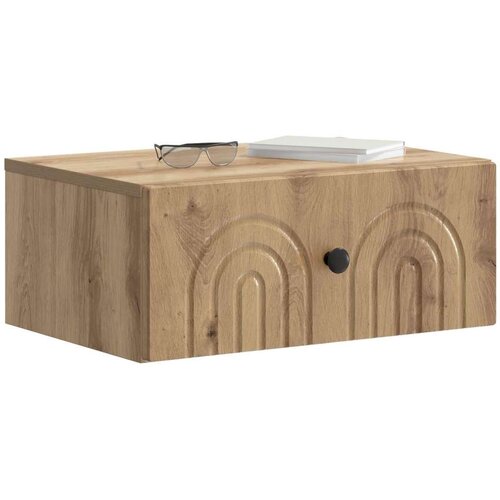  Noćni ormarić za montažu na zid s ladicama 2 pcs Hrast artisan Slike