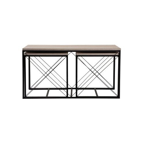 Hanah home Club set stolova Defne, krem-zlatna boja Slike