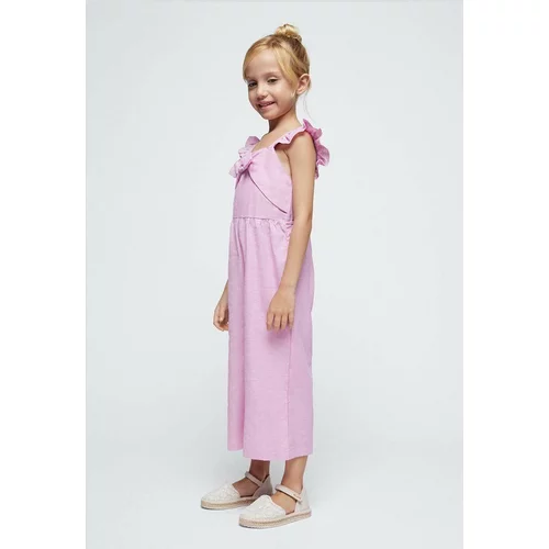 Mayoral Otroška platnena obleka vijolična barva