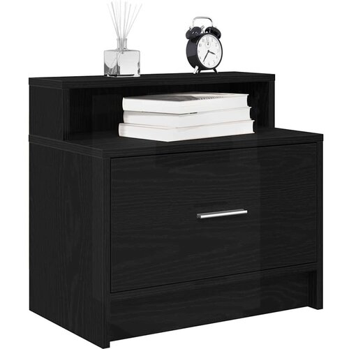  Noćni ormarići s ladicom 2 kom crni hrast 51x31x47 cm Slike
