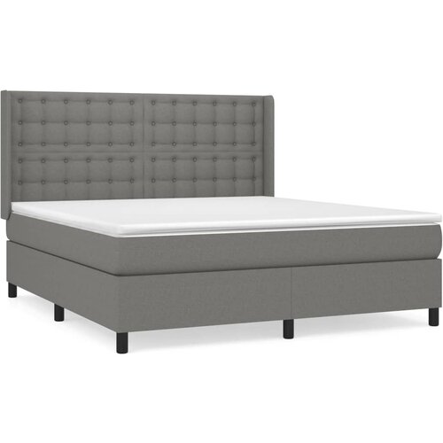 Maison Chic Box spring postelja - Vzmetna postelja z vzmetnico temno siva 160x200 cm blago SL1751, (21909291) Cene
