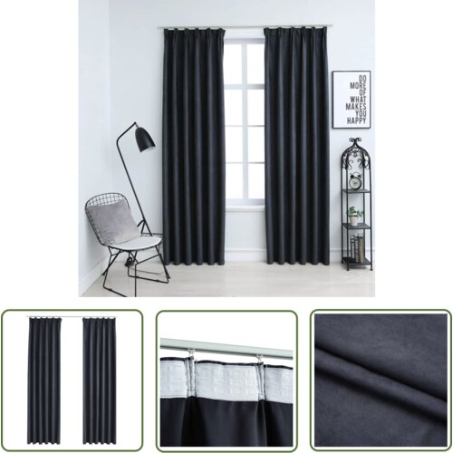  The Living Store Zatemnitvene zavese z obešali 2 kosa antracitne 140x175 cm - Zavesa, (21744289) Cene