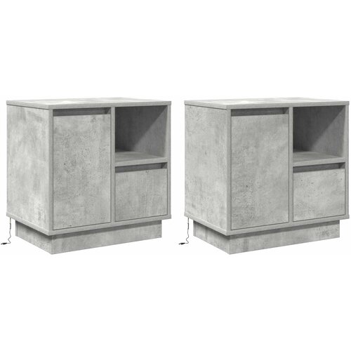  Noćni ormar s ladicama 2 pcs Betonski sivi 50 x 34,5 x 50 cm. Cene