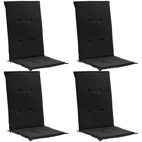  Blazine za vrtne stole 4 kosi črne 120x50x3 cm blago, (20657144) Cene