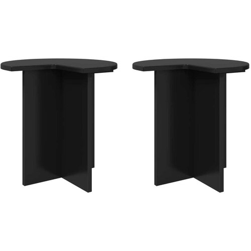  Bocni stol 2 pcs Crni hrast Ø 39 x 38 cm Konstruirano drvo - Crna 2 Cene