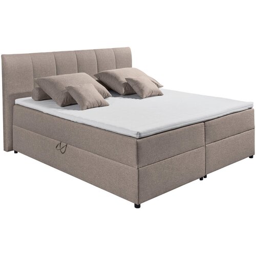 MID.YOU POSTELJA BOXSPRING 180 cm x 200 cm , tekstil umazano rjava Slike