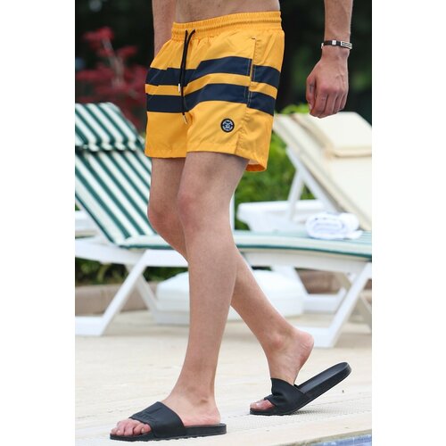 Madmext Swim Shorts - Yellow - Color block Cene