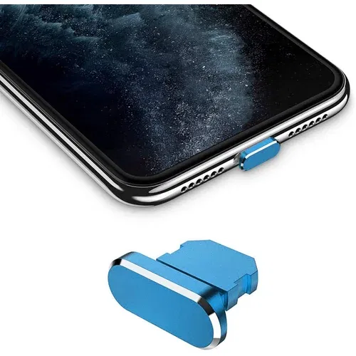 Cadorabo zaščitni pokrovček, združljiv z Apple iPhone v svetlo modri barvi - čep za zaščito pred prahom za polnjenje vrat za prah proti prahu, (20622024)