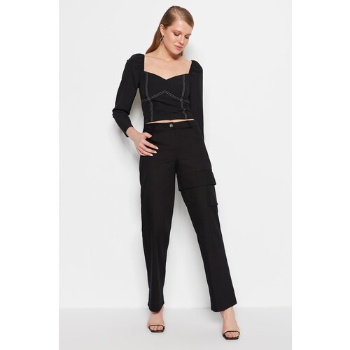 Trendyol Pants - Black - Straight Slike