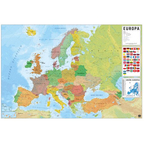 Grupo EVROPA ZEMLJEVID PLAKAT FIZIČNI POLITIČNI, (20837606) Cene