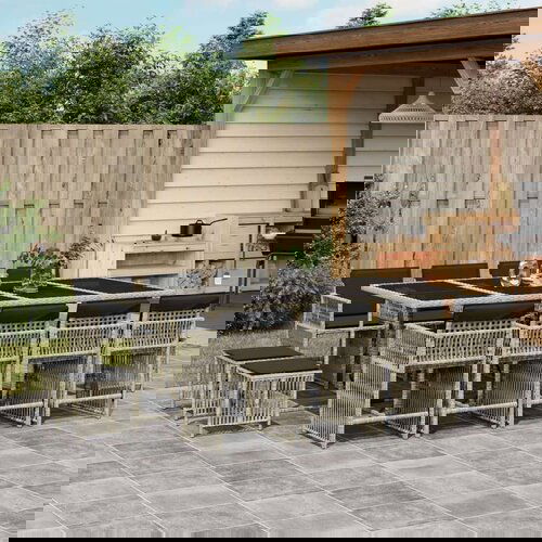  Vrtna garnitura - 13-dijelni vrtni blagovaonski set s jastucima svijetlosivi - Svjetlosiva Stakl 12 Cijene
