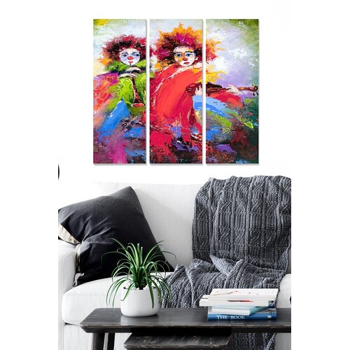 Wallity MDF1145887 Multicolor Decorative MDF Painting (3 Pieces) Cene