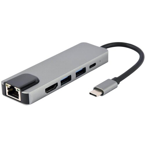 Gembird USB Type-C 5-u-1 multi-port adapter (Hub + HDMI + PD + LAN) Cene