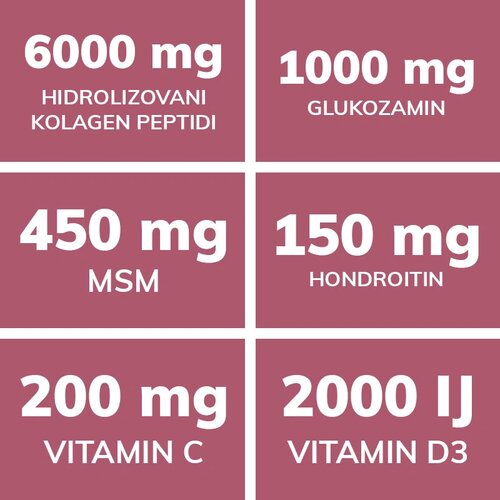 Biovital bioactive collagen Max6000 complex &amp;ndash; kolagen napitak za zglobove, kožu i kosti malina Slike