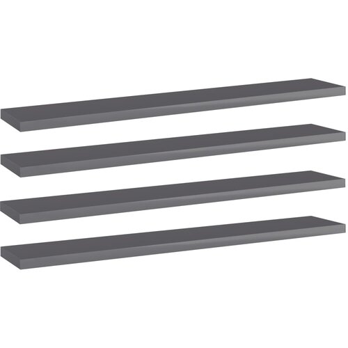 Police za knjige 4 kom visoki sjaj sive 60x10x1,5 cm od iverice Cene