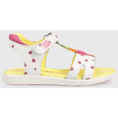 Agatha Ruiz De La Prada Otro&amp;scaron;ki usnjeni sandali bela barva Slike