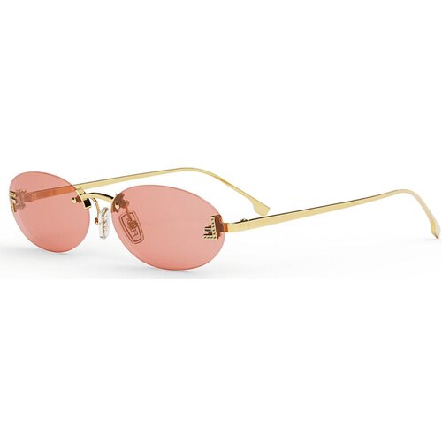 Fendi First Crystal Red Oval Sunglasses ONE SIZE (54) Zlata/Rdeča Slike