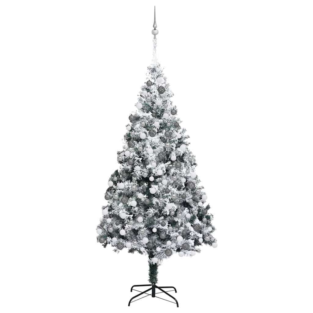 VidaXL Umjetno božićno drvce s 300 LED svjetlima Zelena 180 x 115 cm Slike