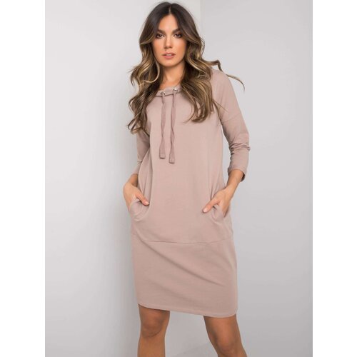 RUE PARIS Dress-RV-SK-7325.26-dark beige Slike