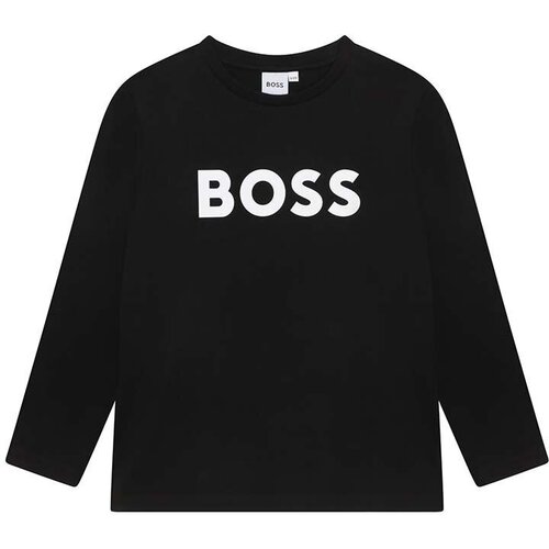 Boss Otro&amp;scaron;ka bombažna majica z dolgimi rokavi črna barva Slike