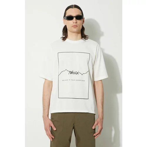 Nanga Majica kratkih rukava Dry Mix Frame Logo Tee za muškarce, boja: bijela, s tiskom, NW2221.1G503